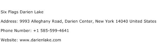 Six Flags Darien Lake Address Contact Number