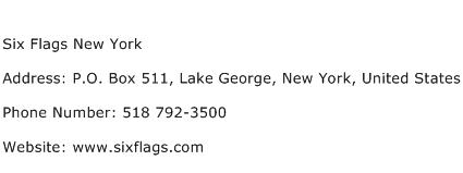 Six Flags New York Address Contact Number