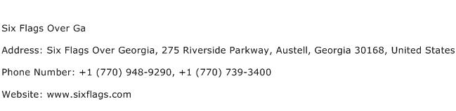 Six Flags Over Ga Address Contact Number