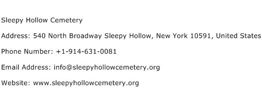 Sleepy Hollow Cemetery Address Contact Number