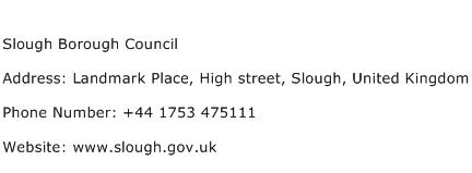 Slough Borough Council Address Contact Number