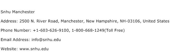 Snhu Manchester Address Contact Number