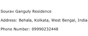 Sourav Ganguly Residence Address Contact Number
