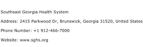 Southeast Georgia Health System Address Contact Number
