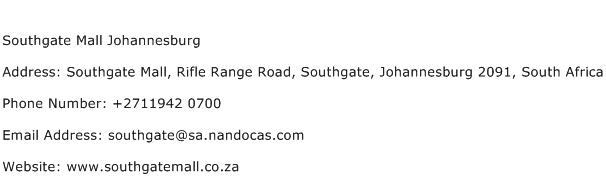 Southgate Mall Johannesburg Address Contact Number