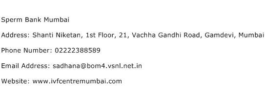 Sperm Bank Mumbai Address Contact Number