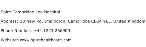 Spire Cambridge Lea Hospital Address Contact Number