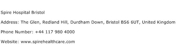 Spire Hospital Bristol Address Contact Number