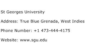 St Georges University Address Contact Number