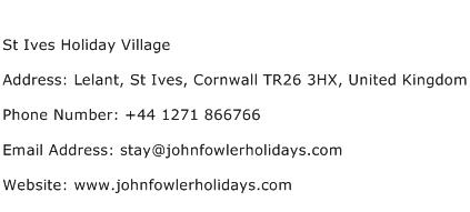 St Ives Holiday Village Address Contact Number