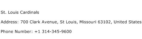 St. Louis Cardinals Address Contact Number
