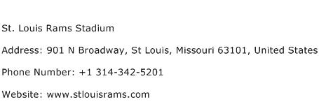 St. Louis Rams Stadium Address Contact Number