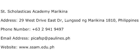 St. Scholasticas Academy Marikina Address Contact Number