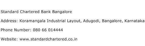 Standard Chartered Bank Bangalore Address Contact Number