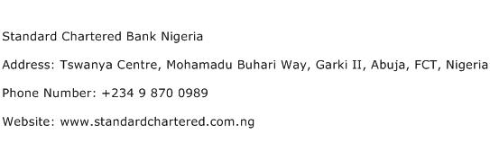 Standard Chartered Bank Nigeria Address Contact Number