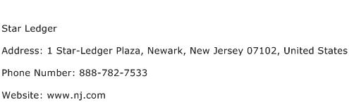 Star Ledger Address Contact Number