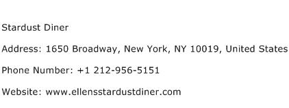 Stardust Diner Address Contact Number