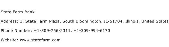 State Farm Bank Address Contact Number