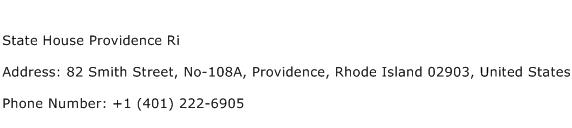 State House Providence Ri Address Contact Number