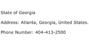 State of Georgia Address Contact Number