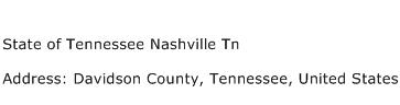 State of Tennessee Nashville Tn Address Contact Number