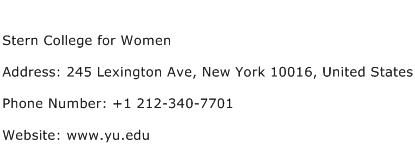 Stern College for Women Address Contact Number