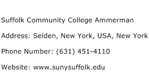 Suffolk Community College Ammerman Address Contact Number