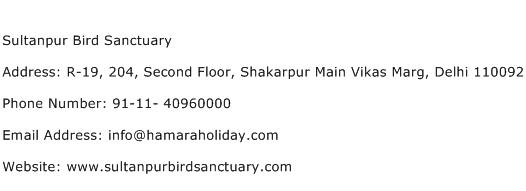 Sultanpur Bird Sanctuary Address Contact Number
