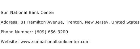 Sun National Bank Center Address Contact Number