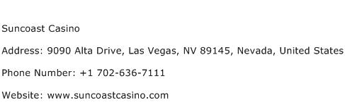 Suncoast Casino Address Contact Number