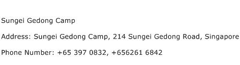 Sungei Gedong Camp Address Contact Number