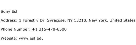Suny Esf Address Contact Number