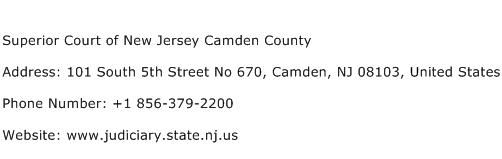 Superior Court of New Jersey Camden County Address Contact Number