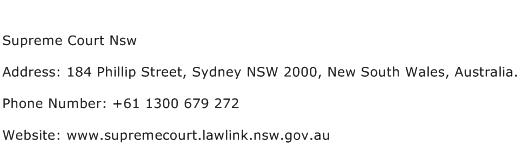 Supreme Court Nsw Address Contact Number