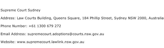 Supreme Court Sydney Address Contact Number