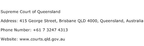 Supreme Court of Queensland Address Contact Number