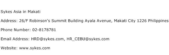 Sykes Asia in Makati Address Contact Number