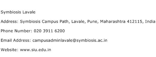 Symbiosis Lavale Address Contact Number