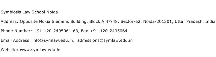 Symbiosis Law School Noida Address Contact Number