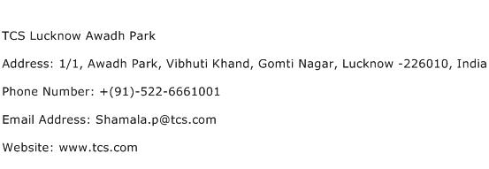 TCS Lucknow Awadh Park Address Contact Number