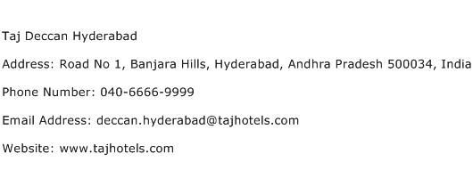 Taj Deccan Hyderabad Address Contact Number