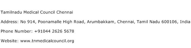 Tamilnadu Medical Council Chennai Address Contact Number
