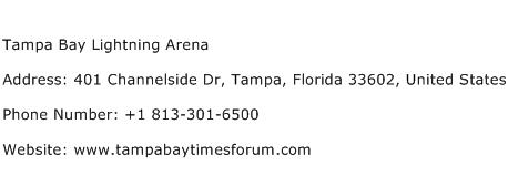 Tampa Bay Lightning Arena Address Contact Number