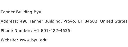 Tanner Building Byu Address Contact Number