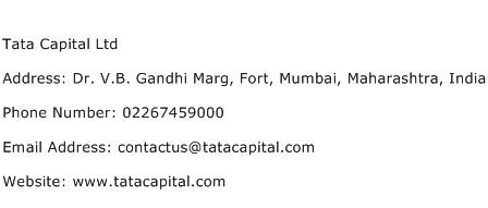 Tata Capital Ltd Address Contact Number