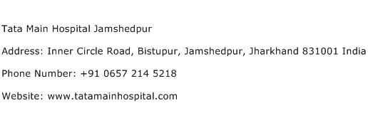 Tata Main Hospital Jamshedpur Address Contact Number