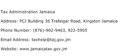 Tax Administration Jamaica Address Contact Number