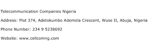 Telecommunication Companies Nigeria Address Contact Number