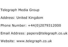 Telegraph Media Group Address Contact Number