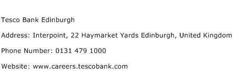 Tesco Bank Edinburgh Address Contact Number